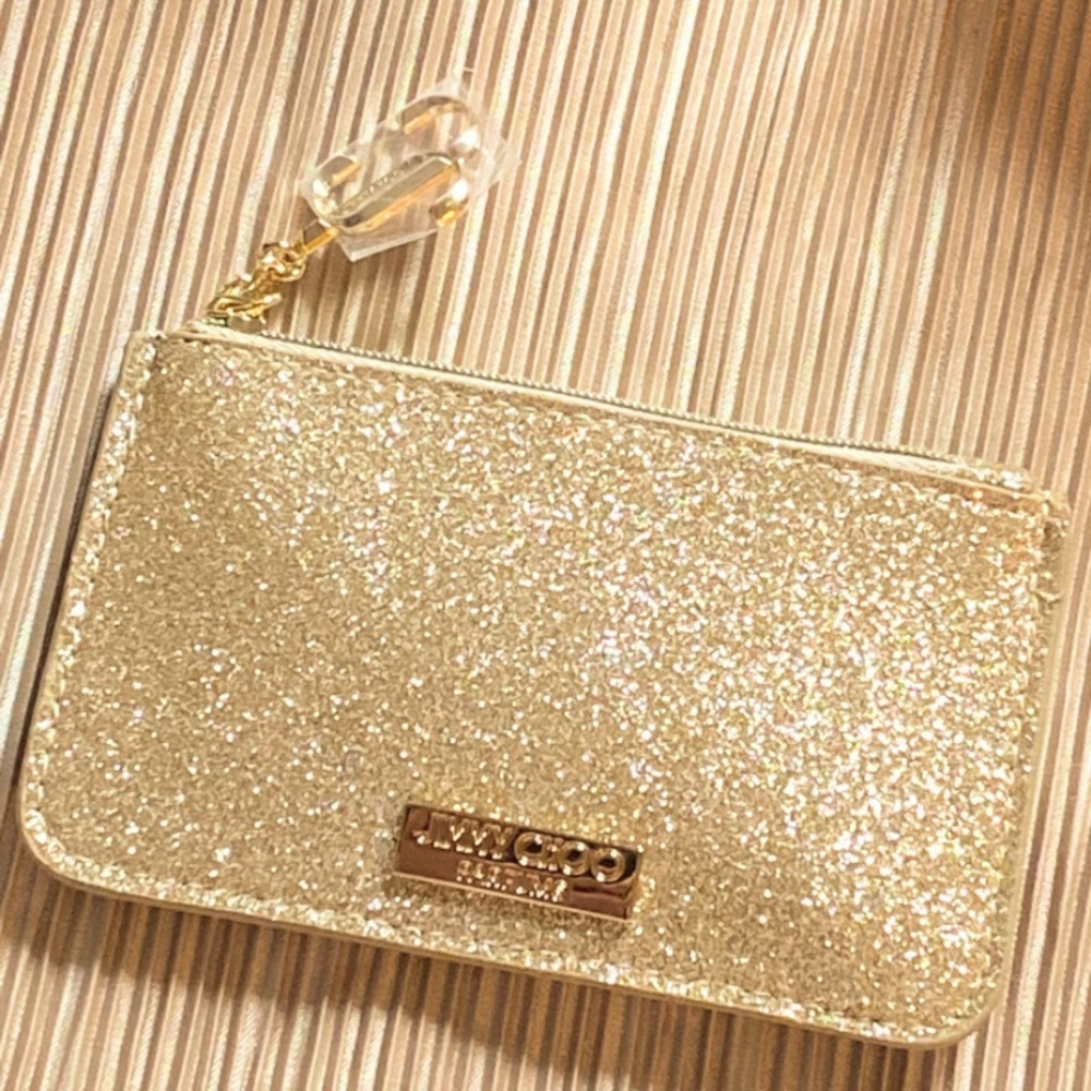 JIMMY CHOO BEAUTY GWP VIP GIFT SIGNATURE GOLD COIN PURSE CARD CASE